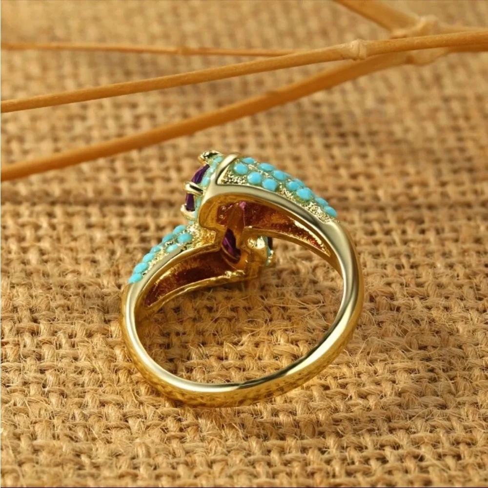 Turquoise Ring with Amethyst
